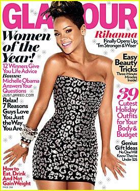 Rihanna&nbsp;poses&nbsp;for&nbsp;the&nbsp;December&nbsp;issue&nbsp;of&nbsp;Glamour&nbsp;magazine.&nbsp;Rihanna&nbsp;has&nbsp;been&nbsp;chosen&nbsp;Glamour&nbsp;Magazine's&nbsp;Woman&nbsp;of&nbsp;the&nbsp;Year&nbsp;for&nbsp;her&nbsp;poise&nbsp;and&nbsp;grace&nbsp;in&nbsp;handling&nbsp;the&nbsp;physical&nbsp;abuse&nbsp;by&nbsp;ex-boyfriend&nbsp;Chris&nbsp;Brown&nbsp;in&nbsp;February&nbsp;of&nbsp;2009.[sina.com.cn]