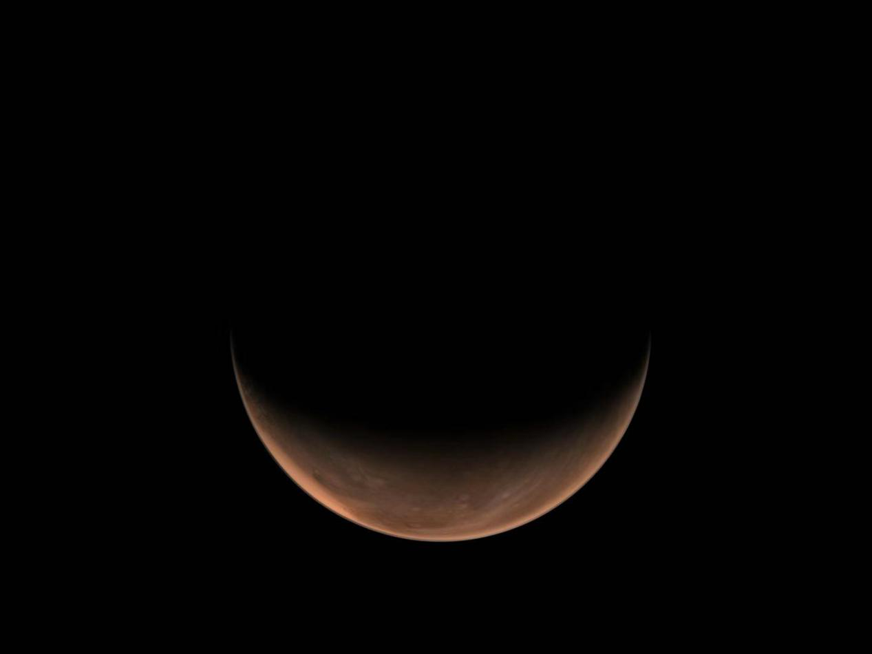 国家航天局发布天问一号拍摄火星侧身影像