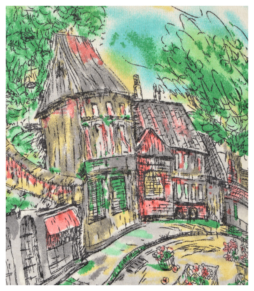 央视网上商城 艺术印花图案女士<em>圆领</em>羊绒<em>开衫</em>