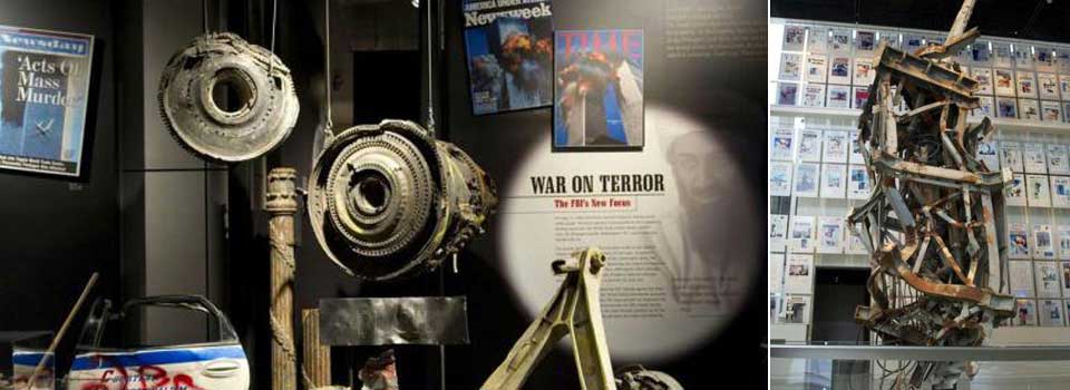 Hijacked plane wreckage from 9/11 attacks exhibited