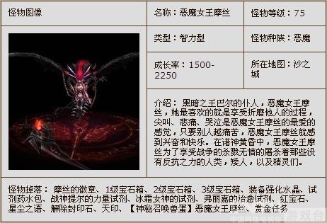 神鬼世界进阶BOSS及召唤兽:<em>恶魔女王摩丝</em>_副