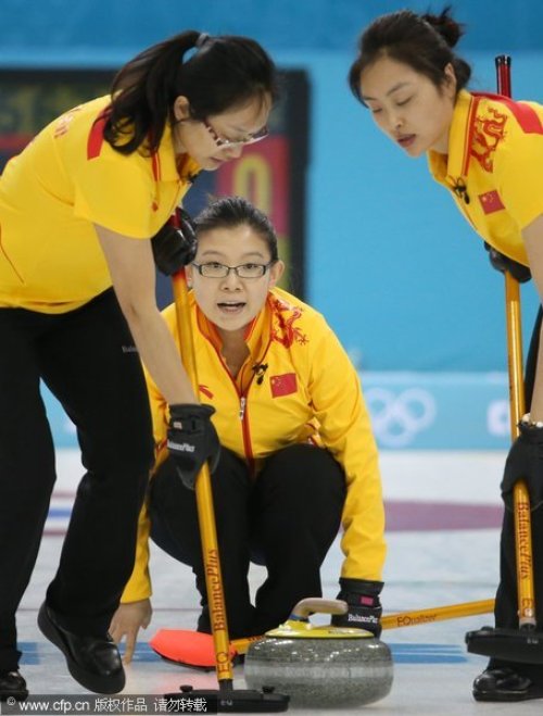 [高清组图]冬奥中国女壶7比4逆转美国取两连胜