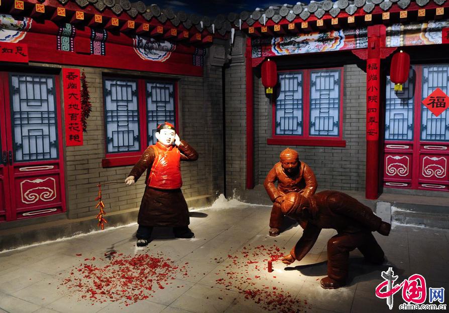 老北京的春节习俗 放鞭炮（中国网图片库 六一摄影）
