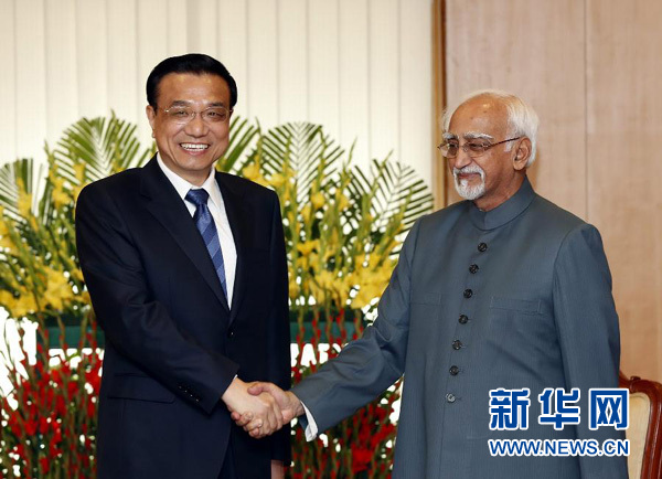 5月20日，国务院总理李克强在新德里会见印度副总统、联邦院议长安萨里。