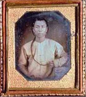 1851年绘制的在美国加州的中国人肖像(加州奥克兰博物馆)