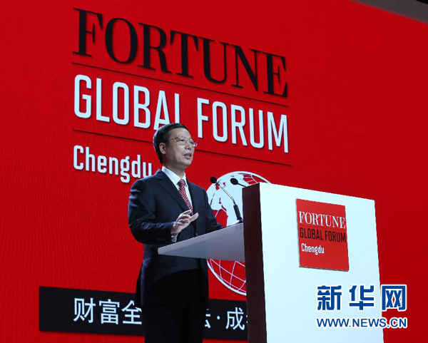 　　6月6日，国务院副总理张高丽在成都出席2013成都《财富》全球论坛开幕晚宴并发表演讲。 新华社记者 庞兴雷 摄