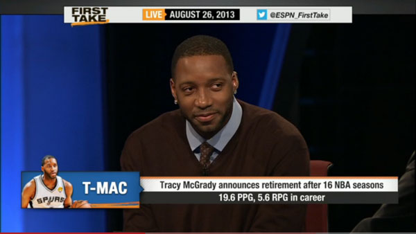 麦蒂电视中宣布从NBA退役