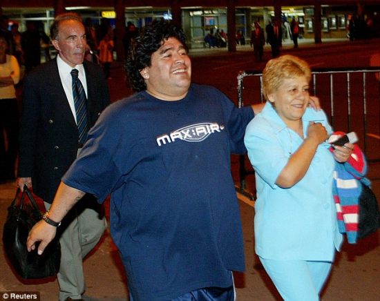 马拉多纳2005年最胖时期