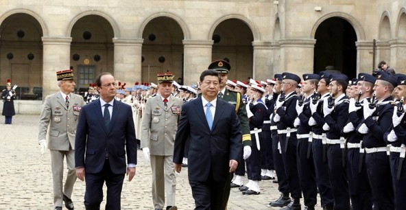 3月26日，国家主席习近平在巴黎同法国总统奥朗德举行会谈。。