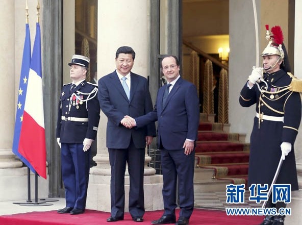3月26日，国家主席习近平在巴黎同法国总统奥朗德举行会谈。
