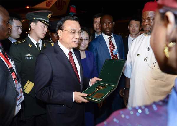 Le Premier ministre chinois arrive au Nigeria 