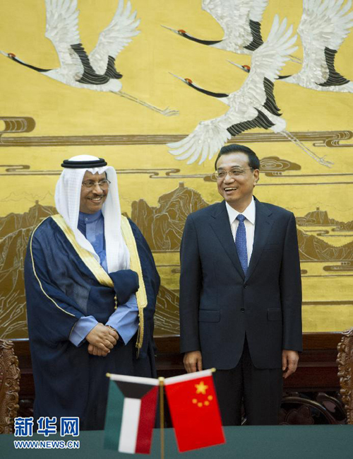 رئيس مجلس الدولة الصيني يلتقي مع رئيس الوزراء الكويتي