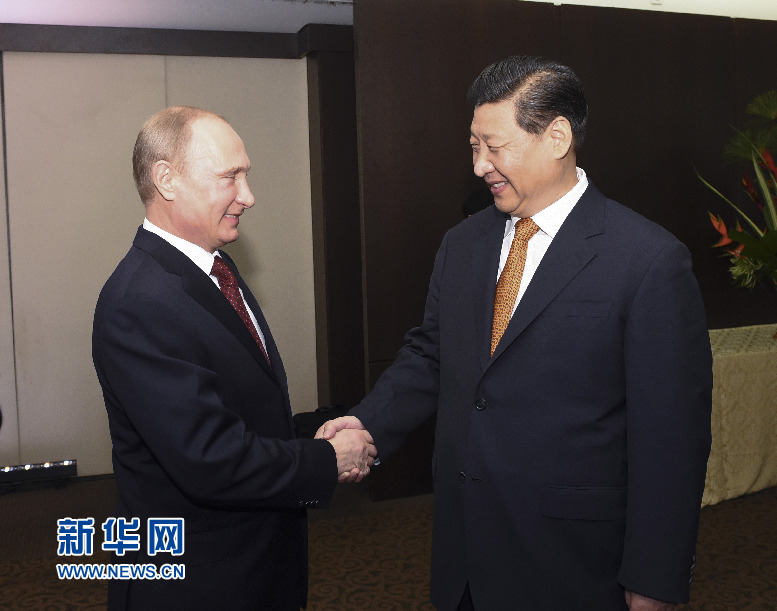 7月14日，国家主席习近平在巴西福塔莱萨会见俄罗斯总统普京。记者李学仁摄