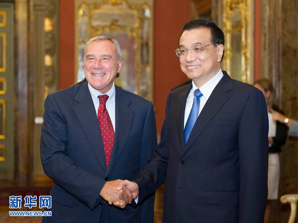 Primer ministro chino promete más intercambios parlamentarios con Italia