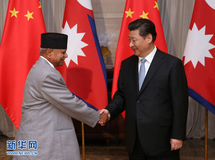 　　3月28日，国家主席习近平在海南省博鳌国宾馆会见尼泊尔总统亚达夫。新华社记者 庞兴雷 摄