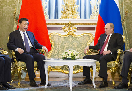 2013年3月22日，习近平在俄罗斯莫斯科克里姆林宫与俄罗斯总统普京举行会谈。