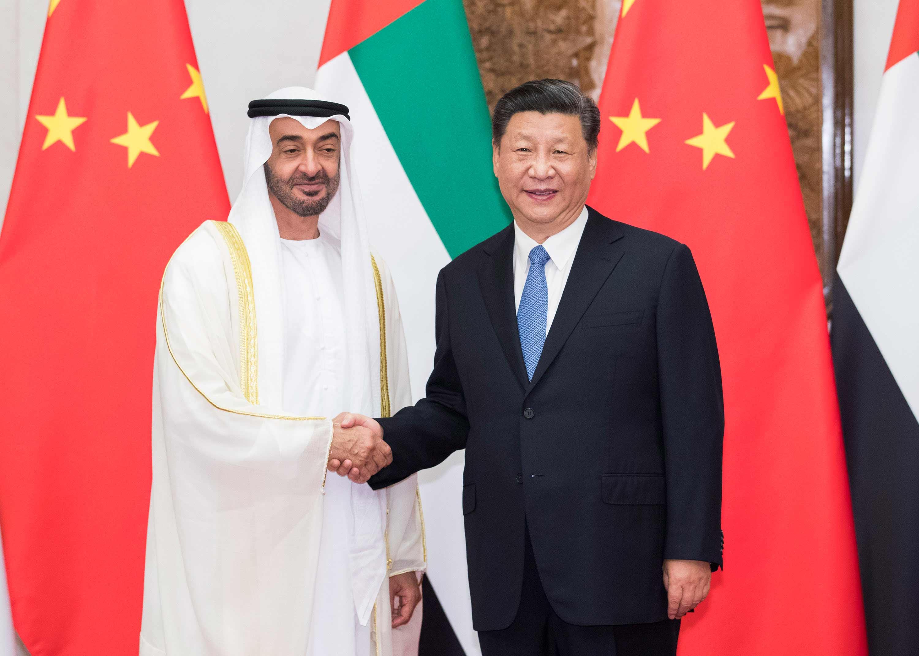 7月22日，国家主席习近平在北京钓鱼台国宾馆再次会见来华进行国事访问的阿联酋阿布扎比王储穆罕默德。