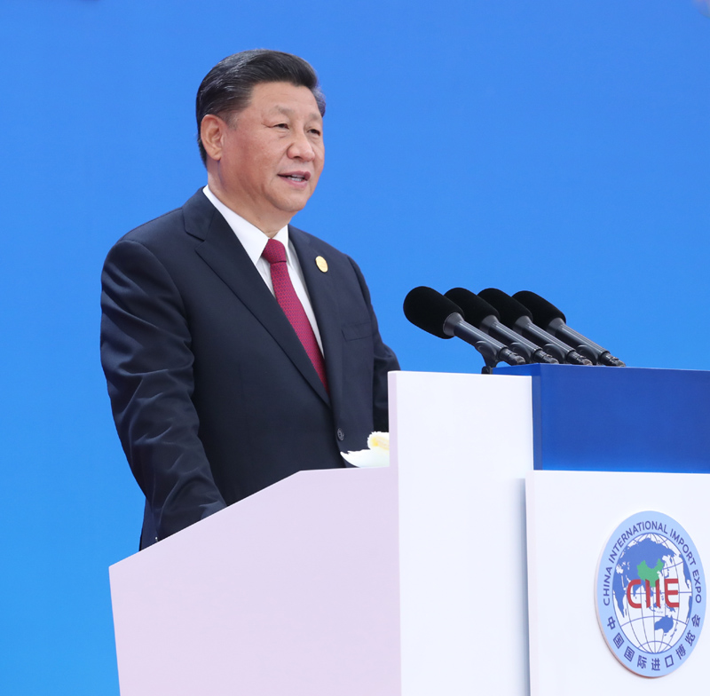 11月5日，第二届中国国际进口博览会在上海国家会展中心开幕。国家主席习近平出席开幕式并发表题为《开放合作 命运与共》的主旨演讲。