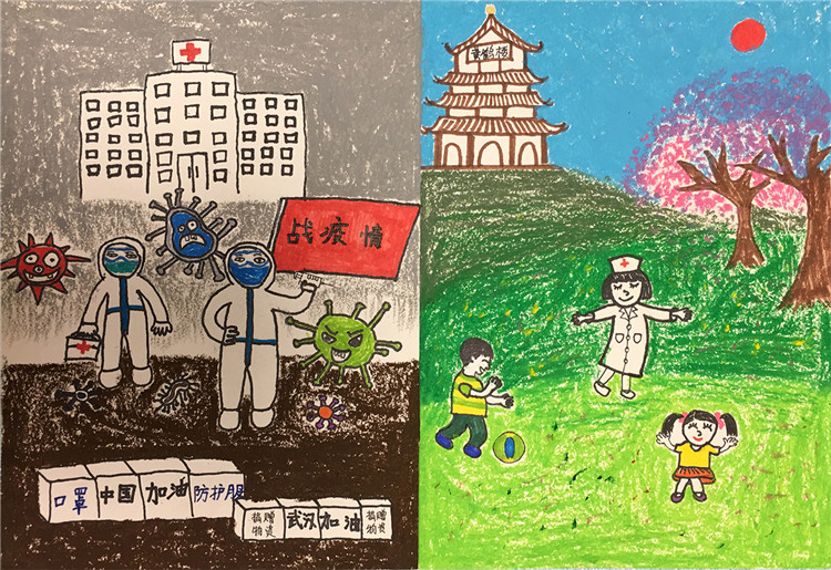 《战疫情》浦舒菡   6岁  儿童画