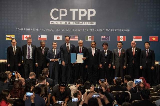 2018年3月8日，11国代表在智利首都圣地亚哥签署CPTPP。新华社发