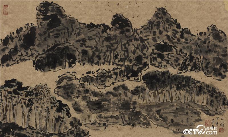 三重唱，邵大箴，纸本水墨 ，48x79cm，2004年
