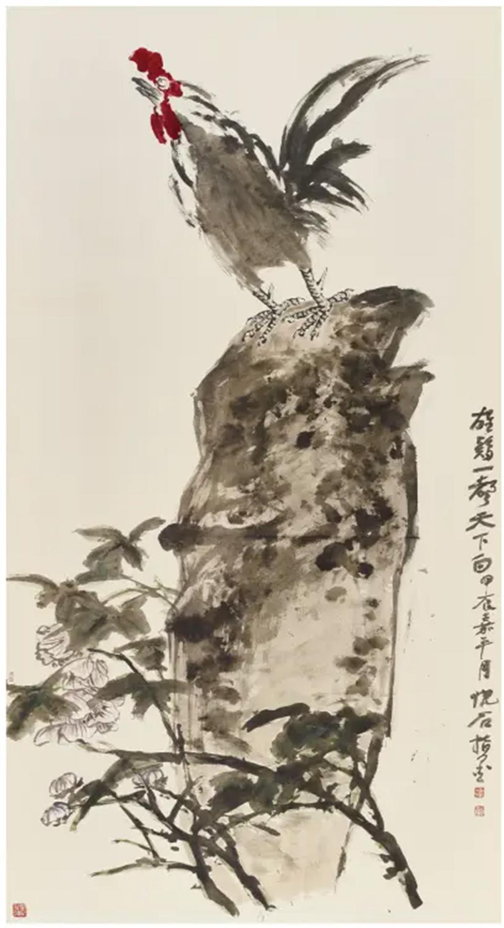 《雄鸡图》180x97cm