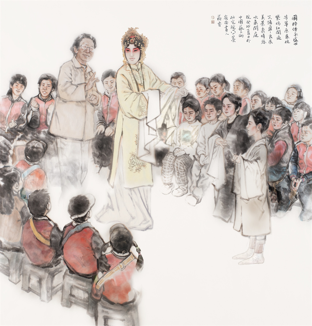 《国粹传承・盛世芳华》 苏睿 纸本设色 200×200cm 2023年