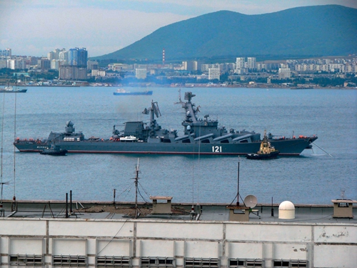 莫斯科号导弹巡洋舰是俄在地中海分舰队的旗