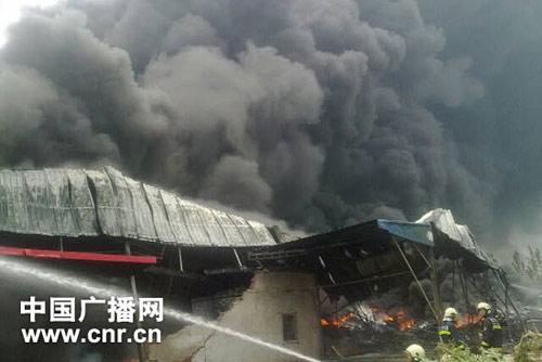 The fire started at about 7 in the morning, and has destroyed an area of more than 5,000 square meters of the warehouse.