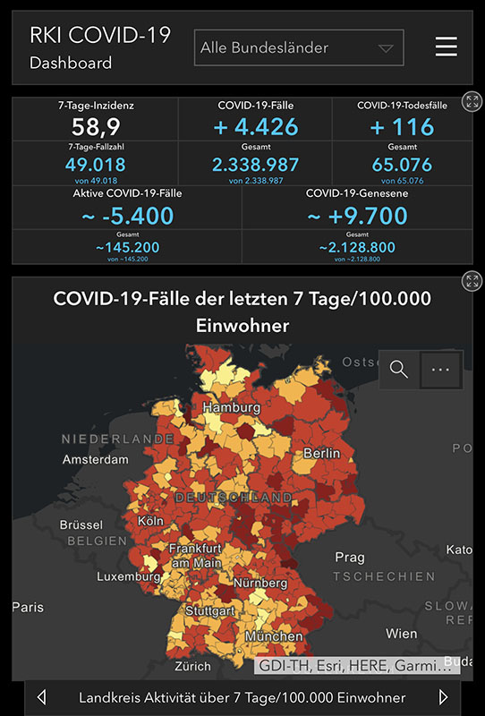 德国新冠肺炎累计确诊病例2338987例 全境7天感染率轻微回升