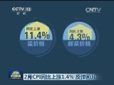 ]2月CPI同比上涨1.4% 反弹回升