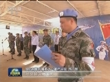中国军队工作组抵达加奥维和营区