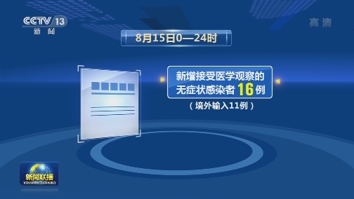 8月15日新增新冠肺炎确诊病例19例