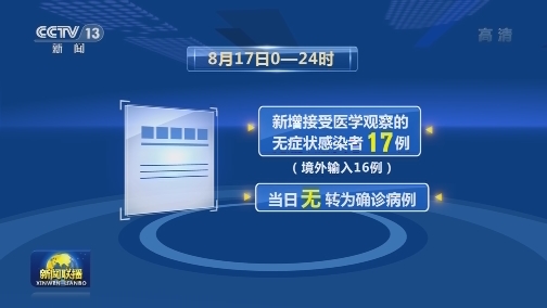 8月17日无新增本土新冠肺炎确诊病例