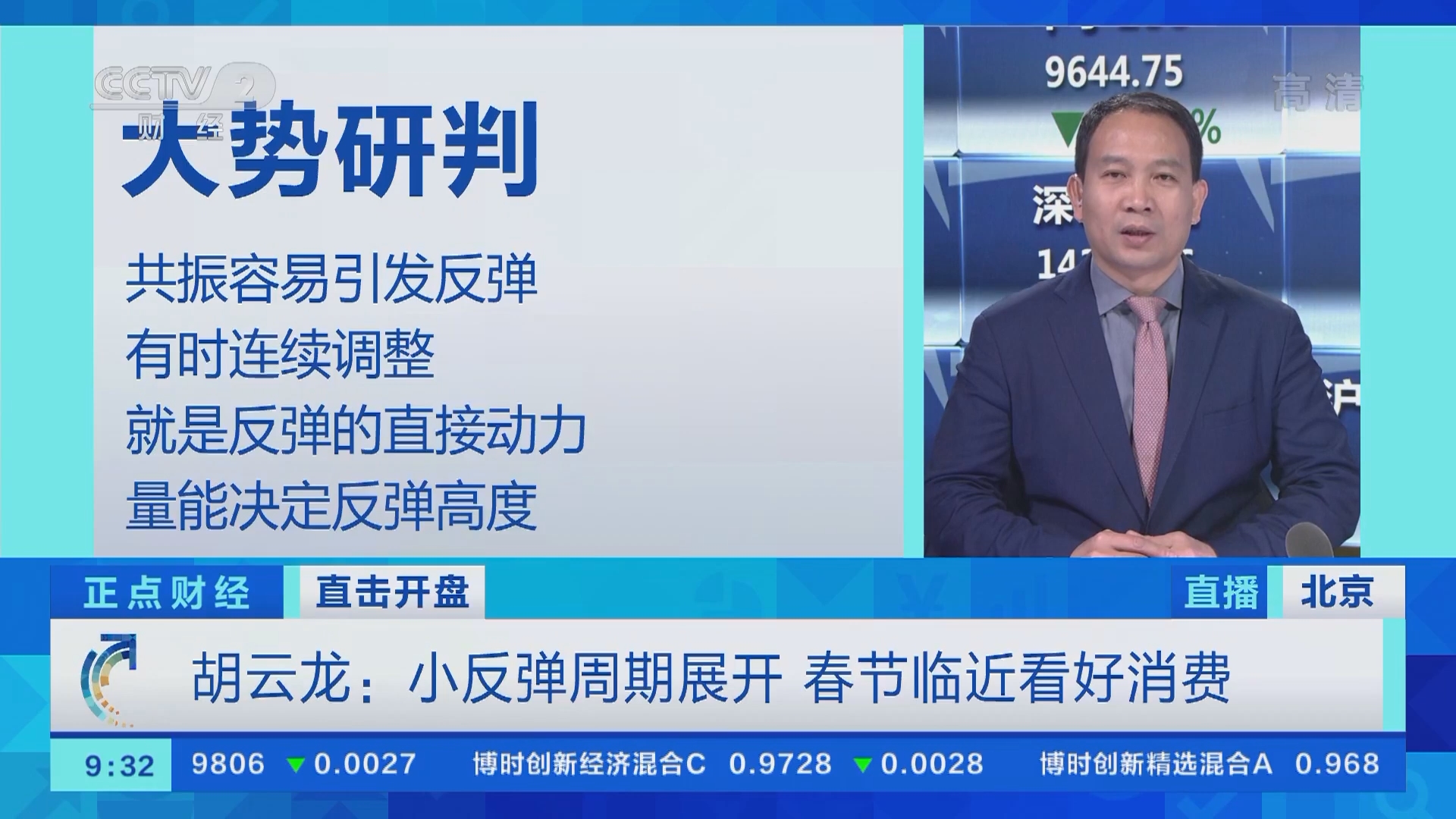 正点财经]直击开盘胡云龙：小反弹周期展开春节临近看好消费