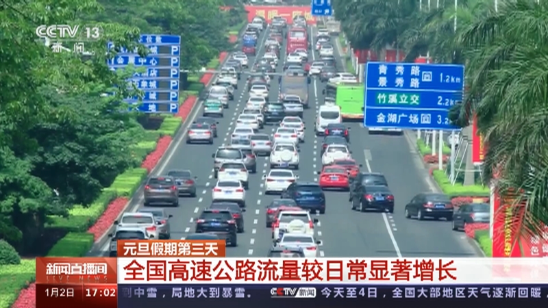 [新闻直播间]元旦假期第三天 全国高速公路流量较日常显著增长