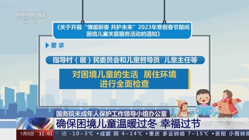 [新闻直播间]国务院未成年人保护工作领导小组办公室 确保困境儿童温暖过冬 幸福过节
