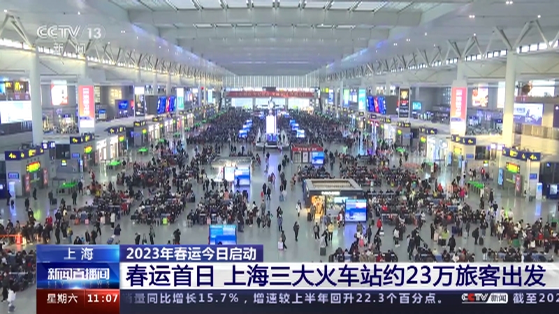 [新闻直播间]上海 2023年春运 上海各火车站预计发送旅客955万人次