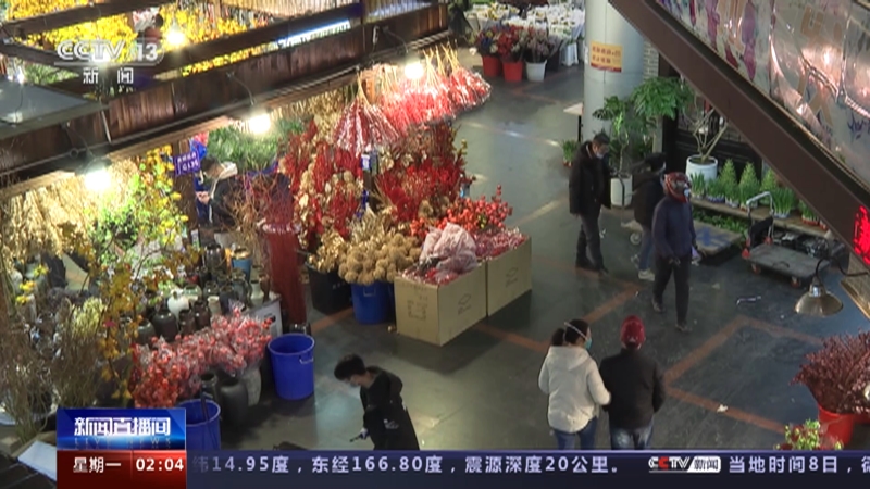 [新闻直播间]上海 张灯结彩年味渐浓 年宵花市场升温