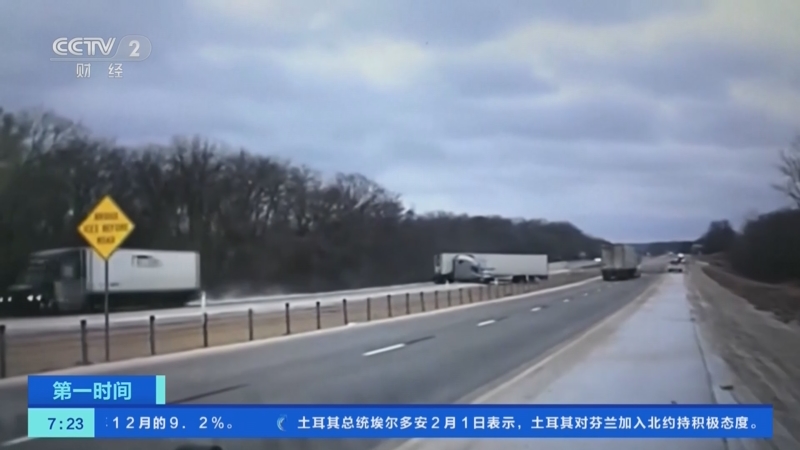 [第一时间]美国：巡逻车上摄像头记录一卡车失控瞬间