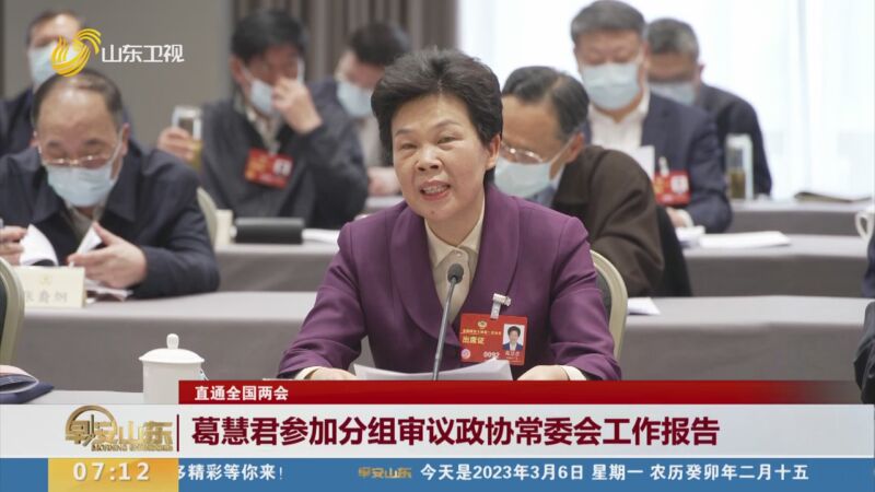 [早安山东]直通全国两会 葛慧君参加分组审议政协常委会工作报告