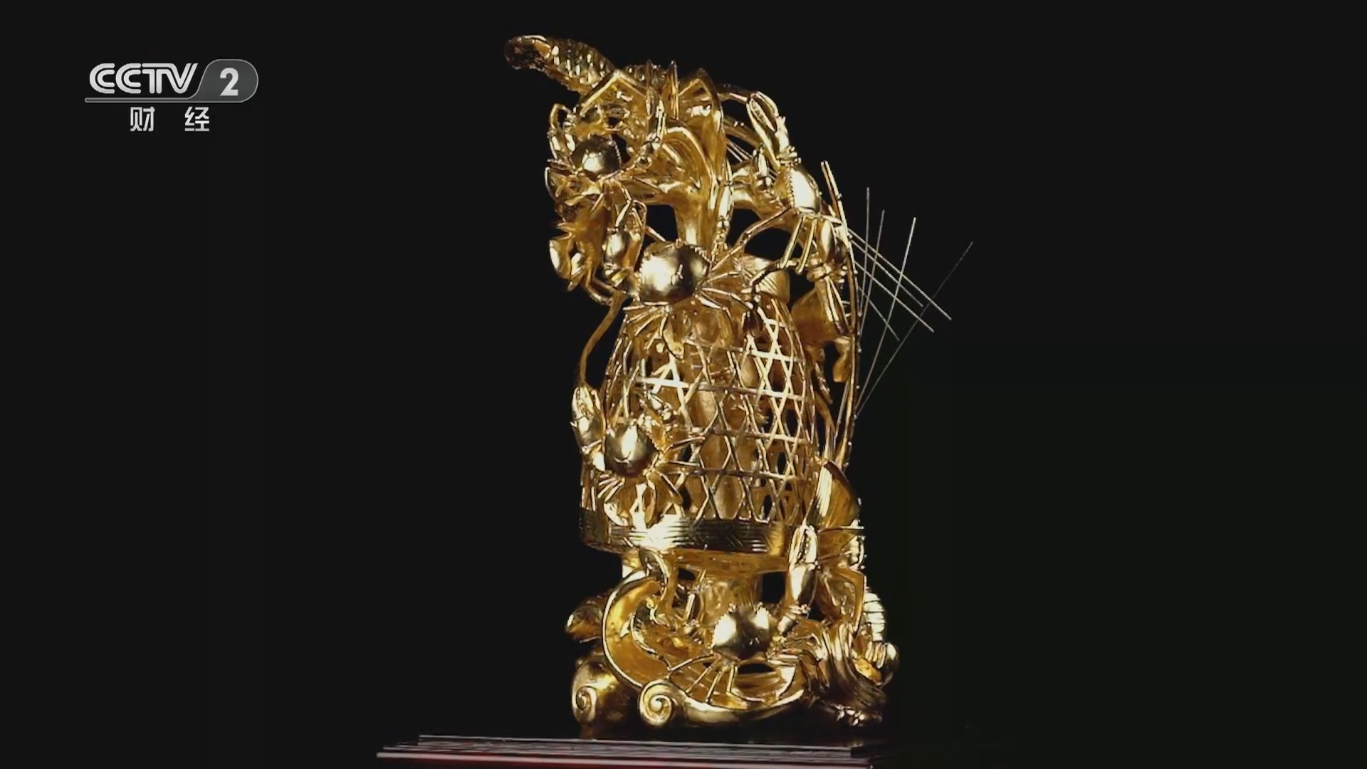 [一槌定音]金漆木雕 虾蟹篓