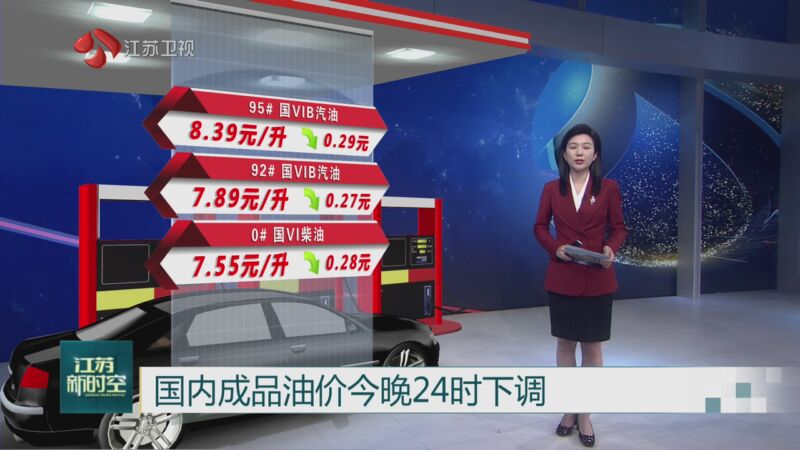 [江苏新时空]国内成品油价今晚24时下调