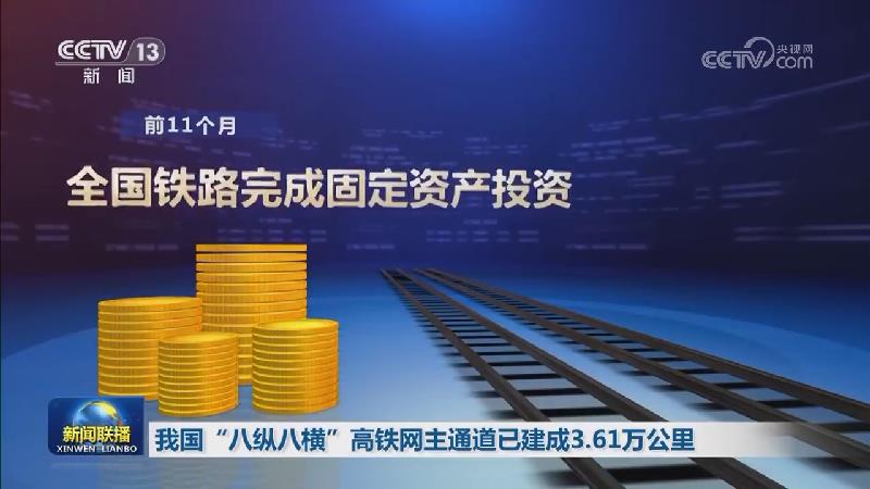我国“八纵八横”高铁网主通道已建成3.61万公里