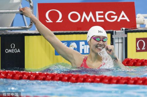 [图]游泳世界杯刘湘50米仰泳破纪录夺冠