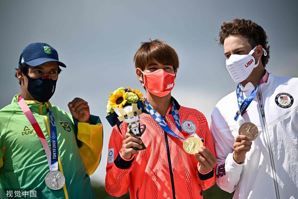 [图]奥运会滑板街式赛:日本选手堀米雄斗夺冠