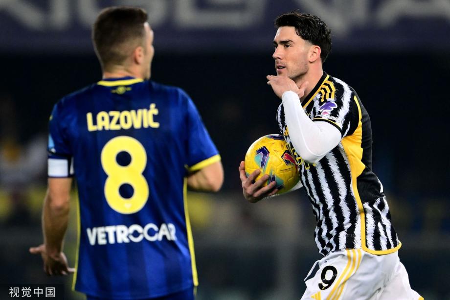 尤文2-2平维罗纳4轮不胜 多赛1场距榜首9分