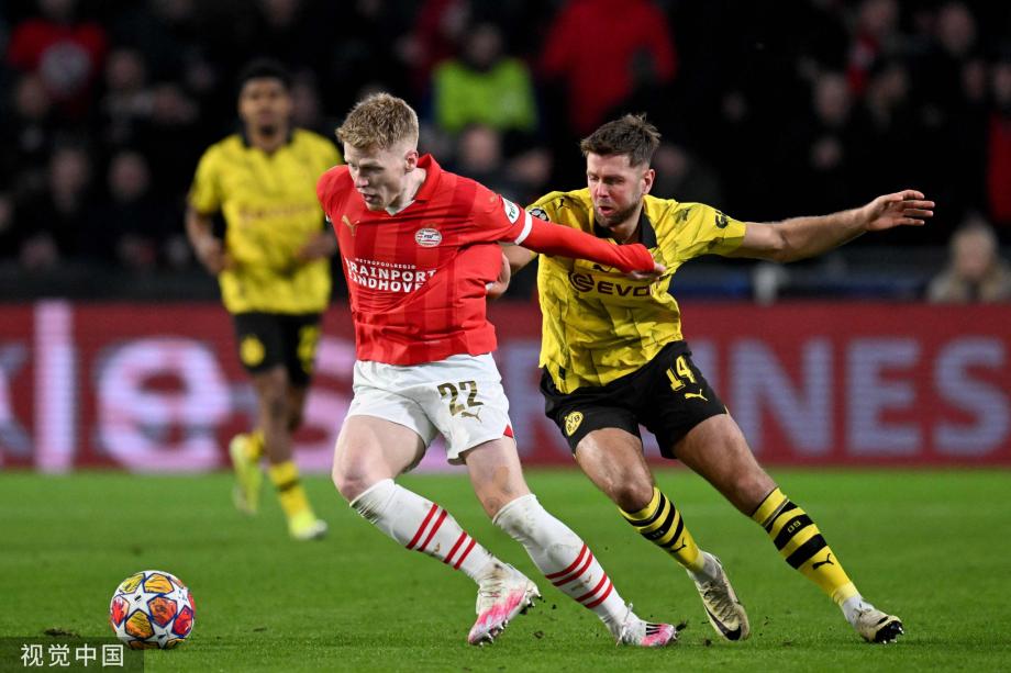 马伦破门胡梅尔斯送点 多特蒙德1-1埃因霍温