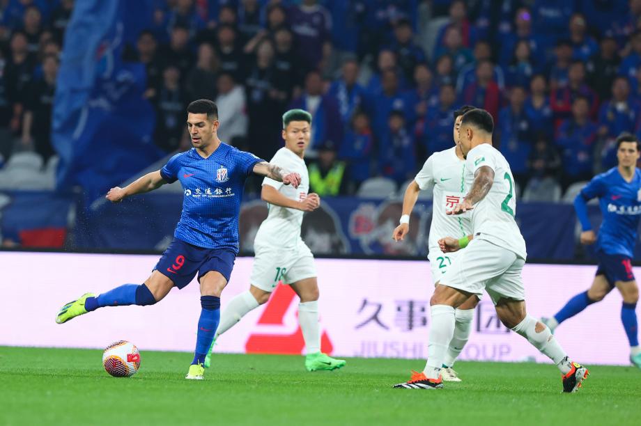 张玉宁破门路易斯扳平 上海申花1-1北京国安