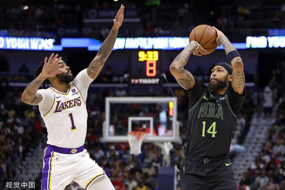 詹姆斯大号三双浓眉30+11 湖人胜鹈鹕锁定第八